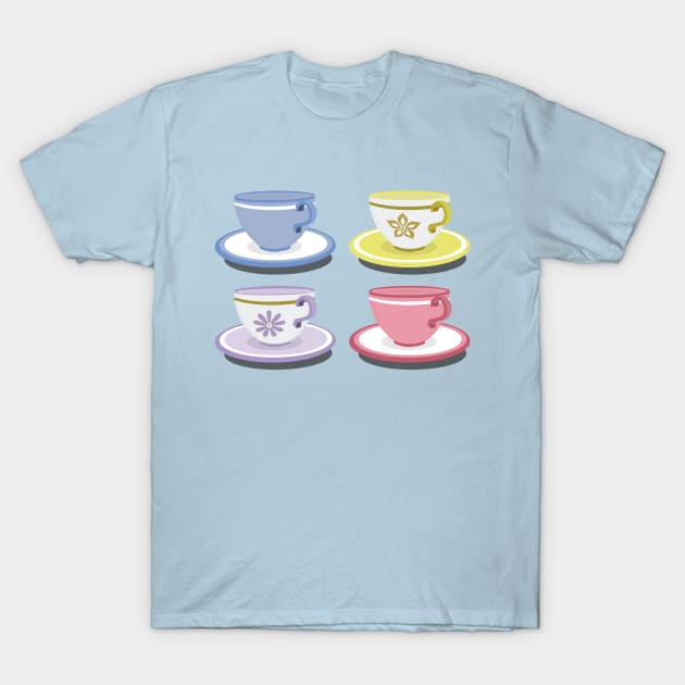 Tea Cups T-Shirt by DreamersDesignCo